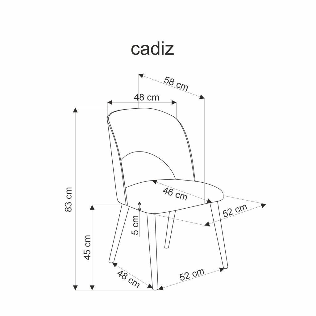 CADIZ krzesło dąb naturalny / popiel (1p=2szt)