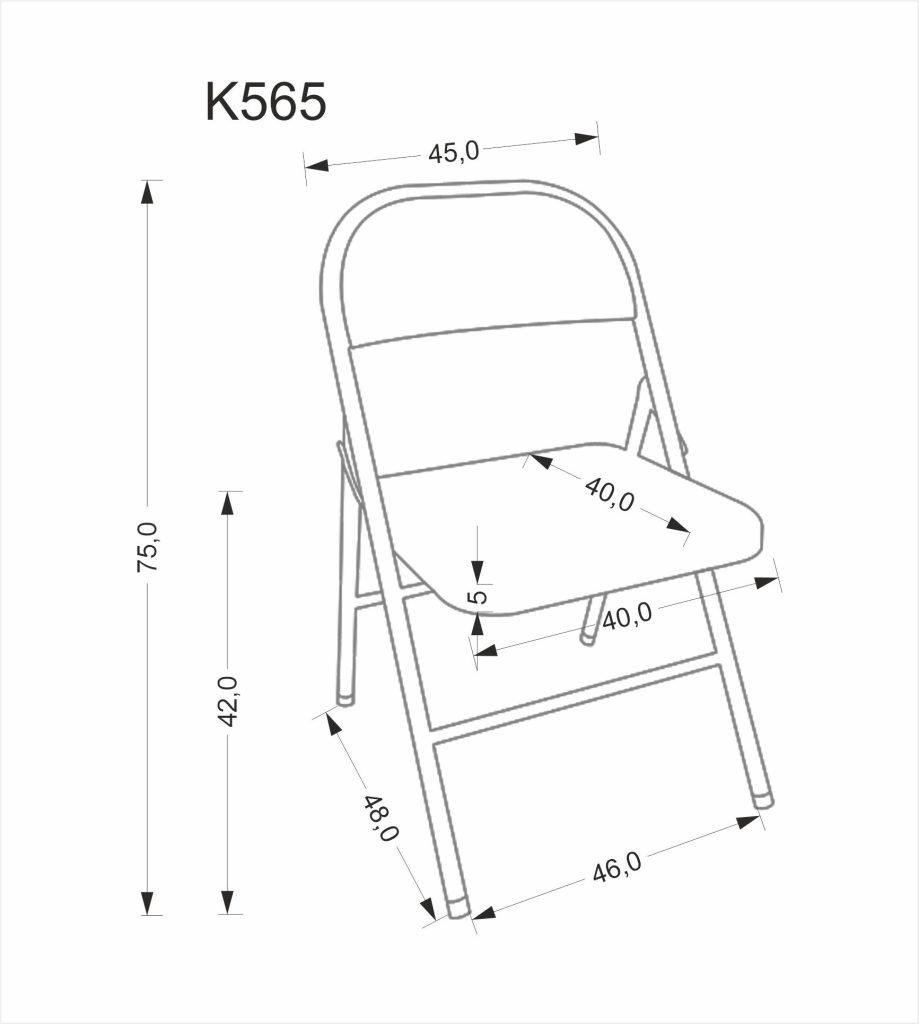 K565 krzesło składane, popielaty (1p=6szt)