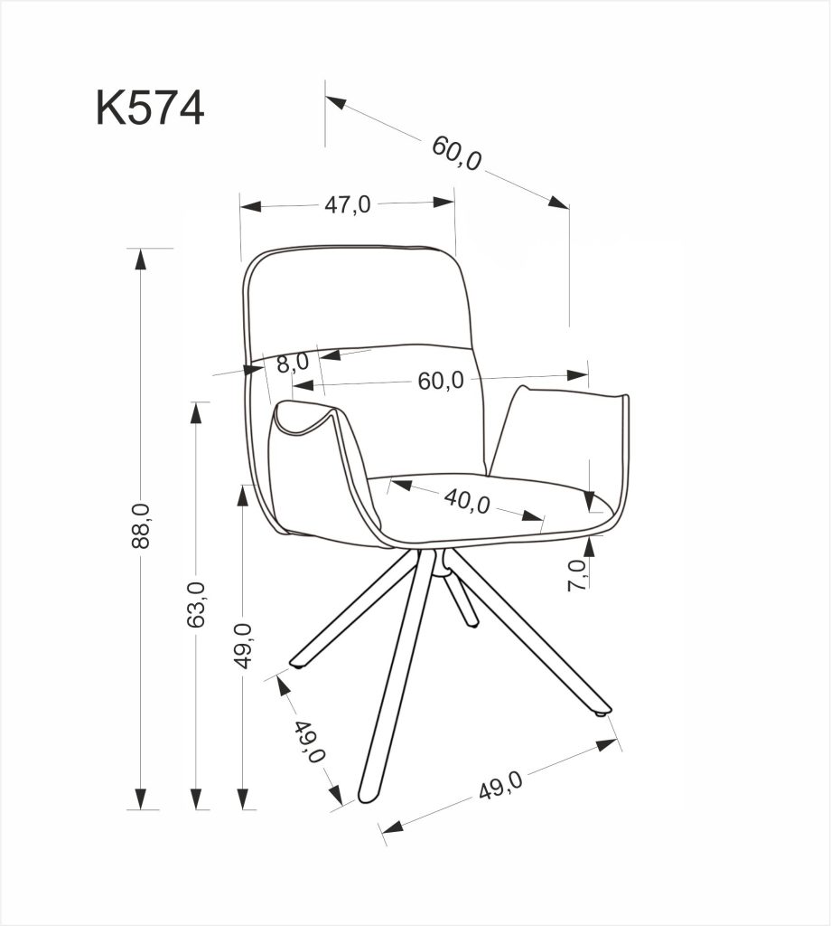 K574 krzesło popielaty (1p=2szt)