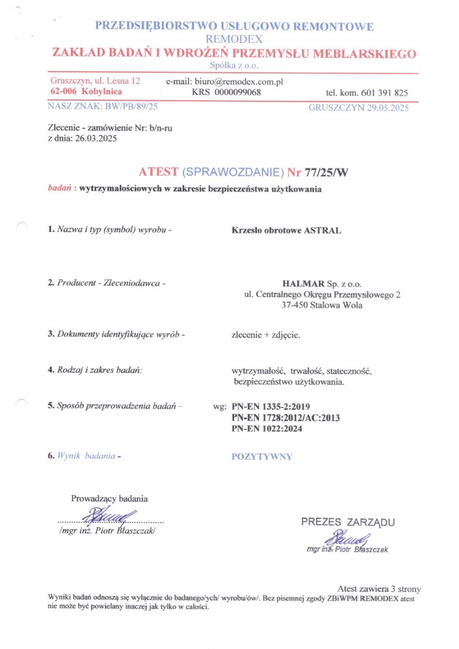 ASTRAL fotel gabinetowy czarny (1p=1szt)