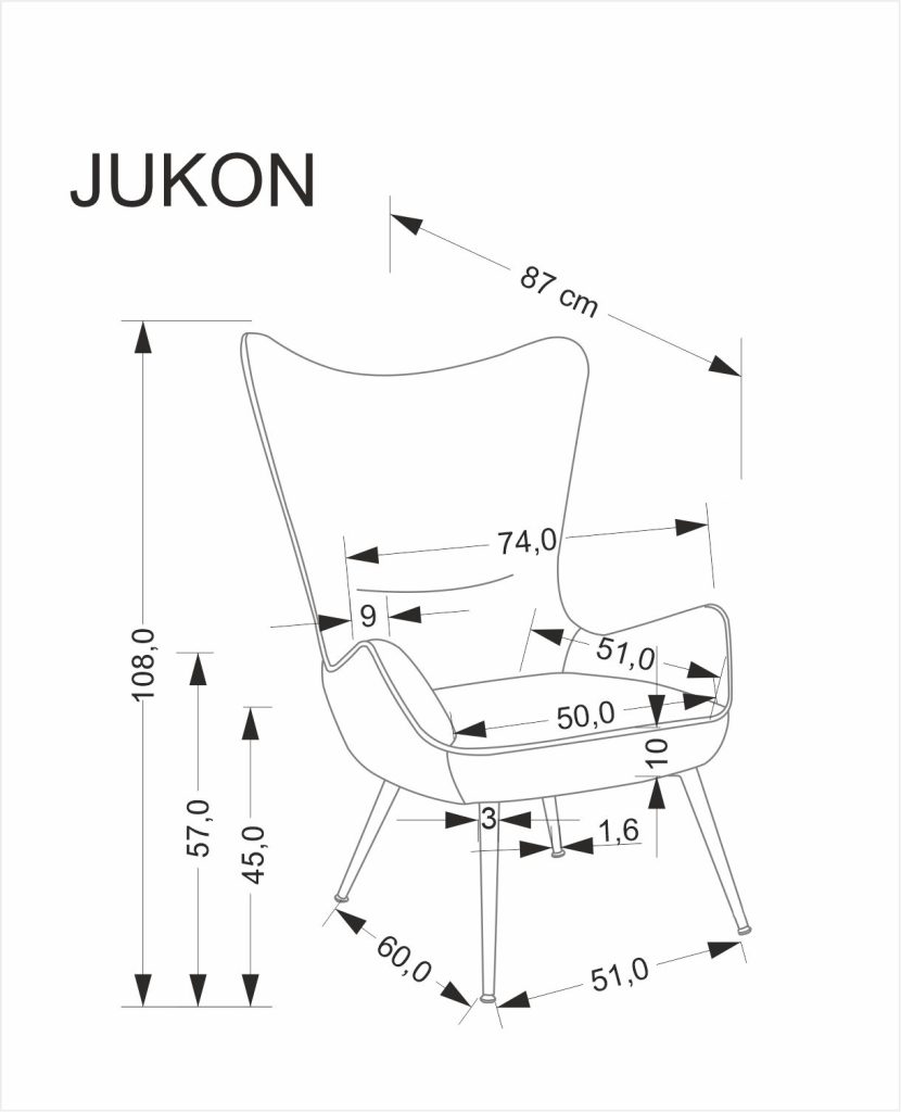 JUKON fotel wypoczynkowy popielaty (1p=1szt)