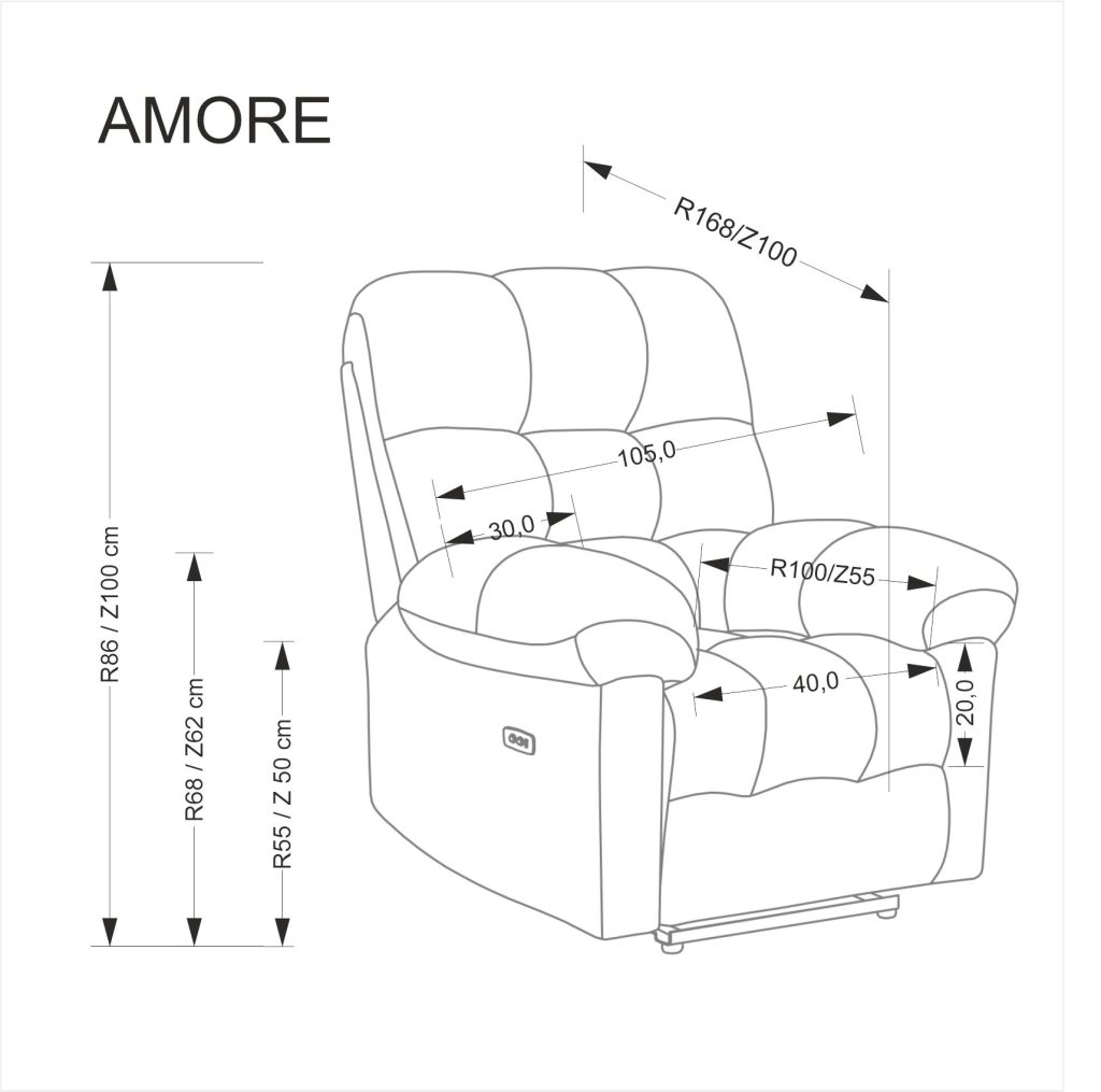 AMORE fotel wypoczynkowy popielaty (1p=1szt)