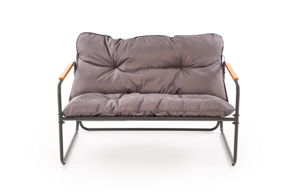 HUDSON, zestaw ogrodowy ( sofa, fotel 2x, ława ), popielaty / brązowy (1p=1zestaw)
