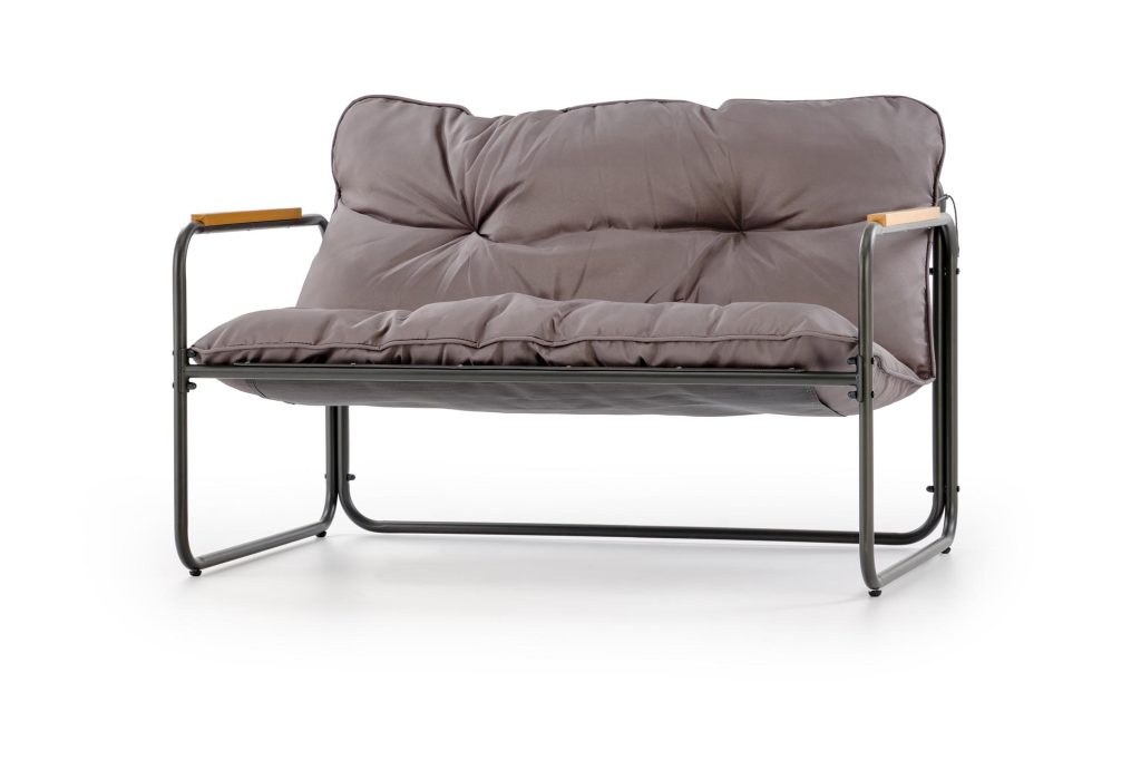 HUDSON, zestaw ogrodowy ( sofa, fotel 2x, ława ), popielaty / brązowy (1p=1zestaw)