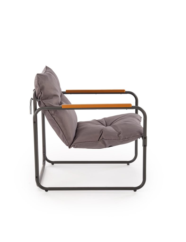 HUDSON, zestaw ogrodowy ( sofa, fotel 2x, ława ), popielaty / brązowy (1p=1zestaw)