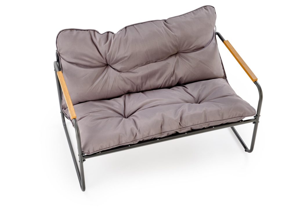 HUDSON, zestaw ogrodowy ( sofa, fotel 2x, ława ), popielaty / brązowy (1p=1zestaw)