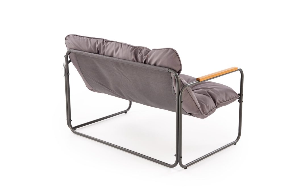 HUDSON, zestaw ogrodowy ( sofa, fotel 2x, ława ), popielaty / brązowy (1p=1zestaw)
