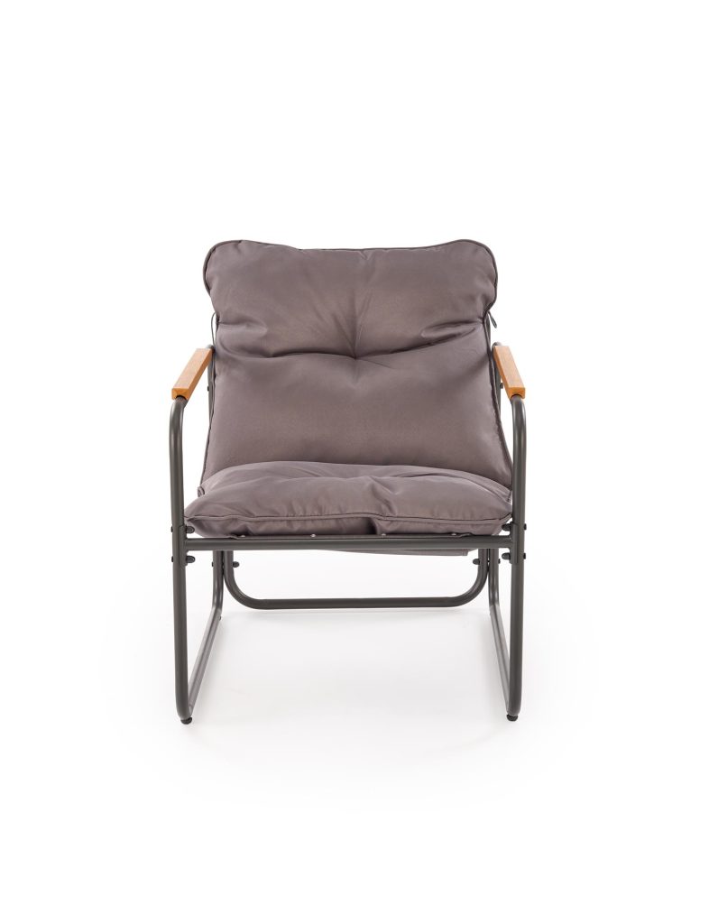 HUDSON, zestaw ogrodowy ( sofa, fotel 2x, ława ), popielaty / brązowy (1p=1zestaw)