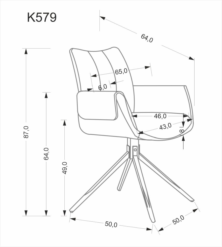 K579 krzesło brązowy (1p=2szt)