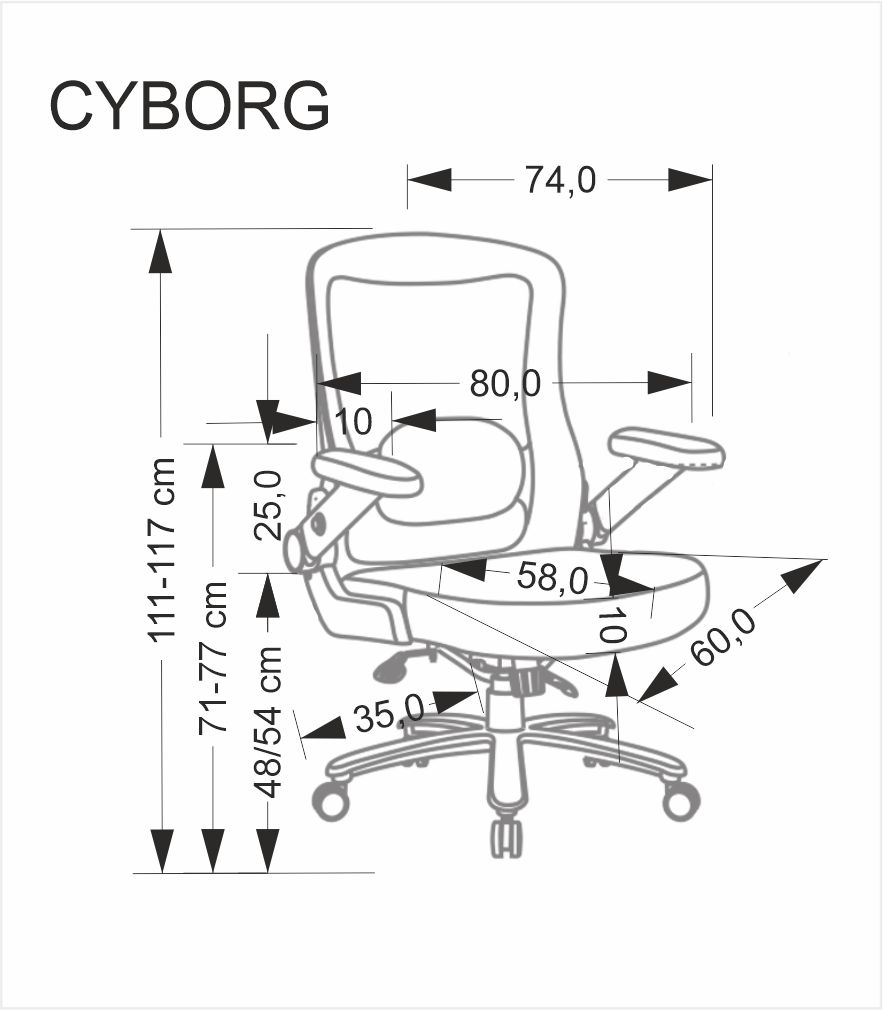CYBORG fotel gabinetowy czarny (1p=1szt)