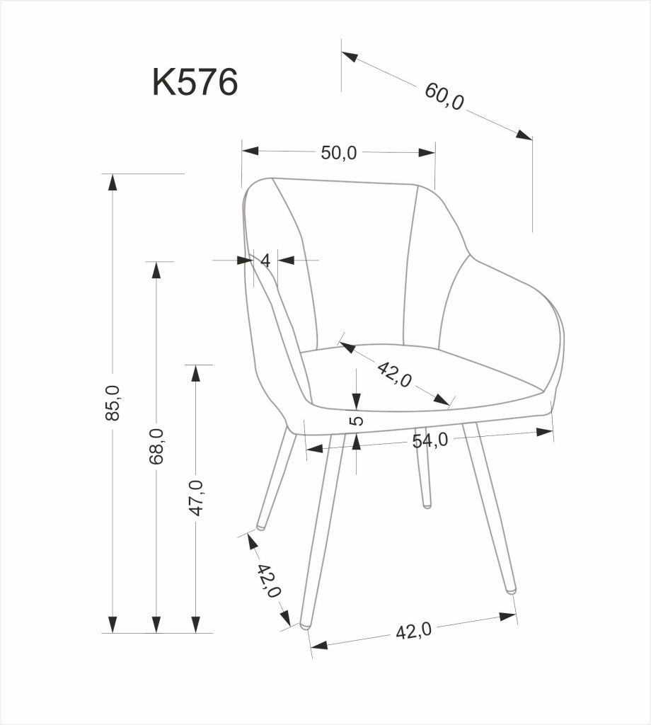 K576 krzesło popielaty (1p=2 szt)