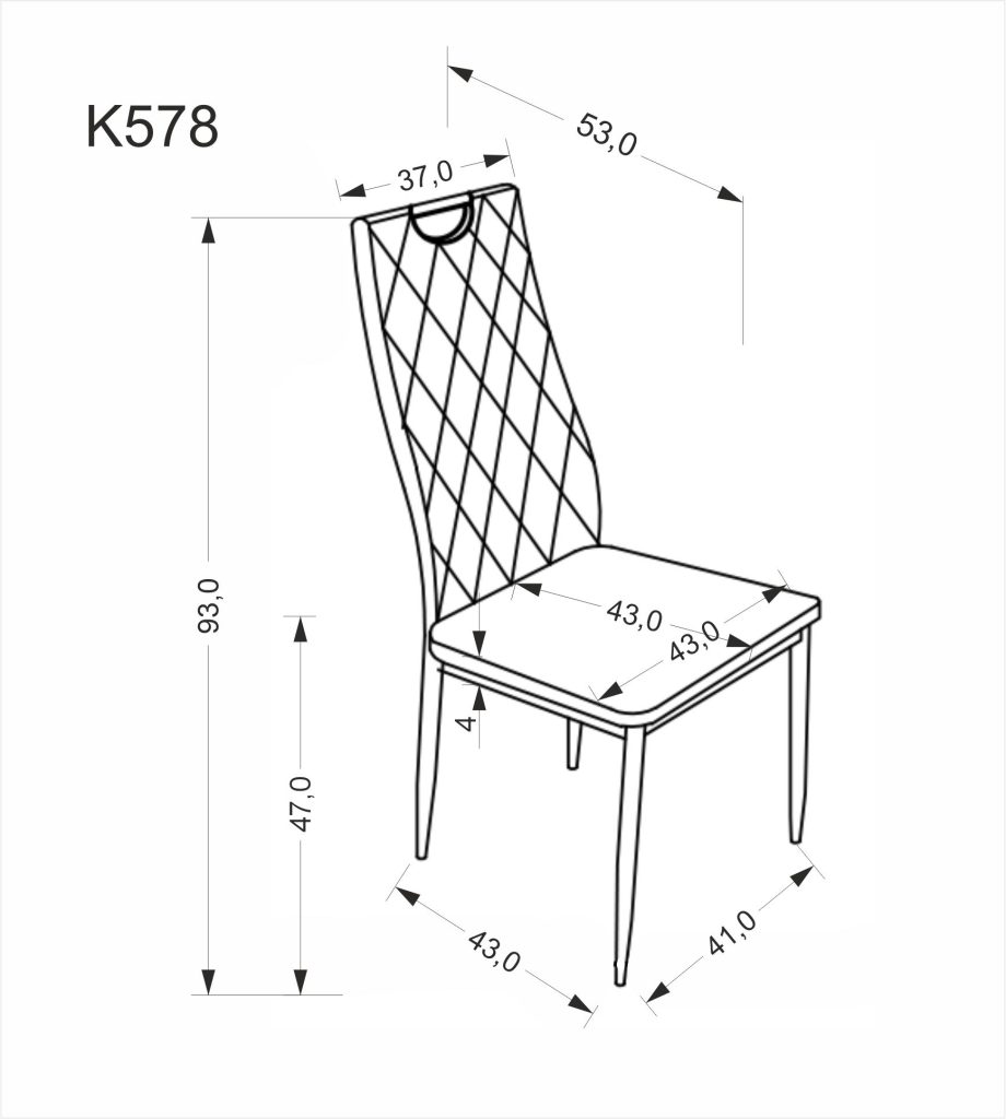 K578 krzesło popielaty / srebrny (1p=4szt)