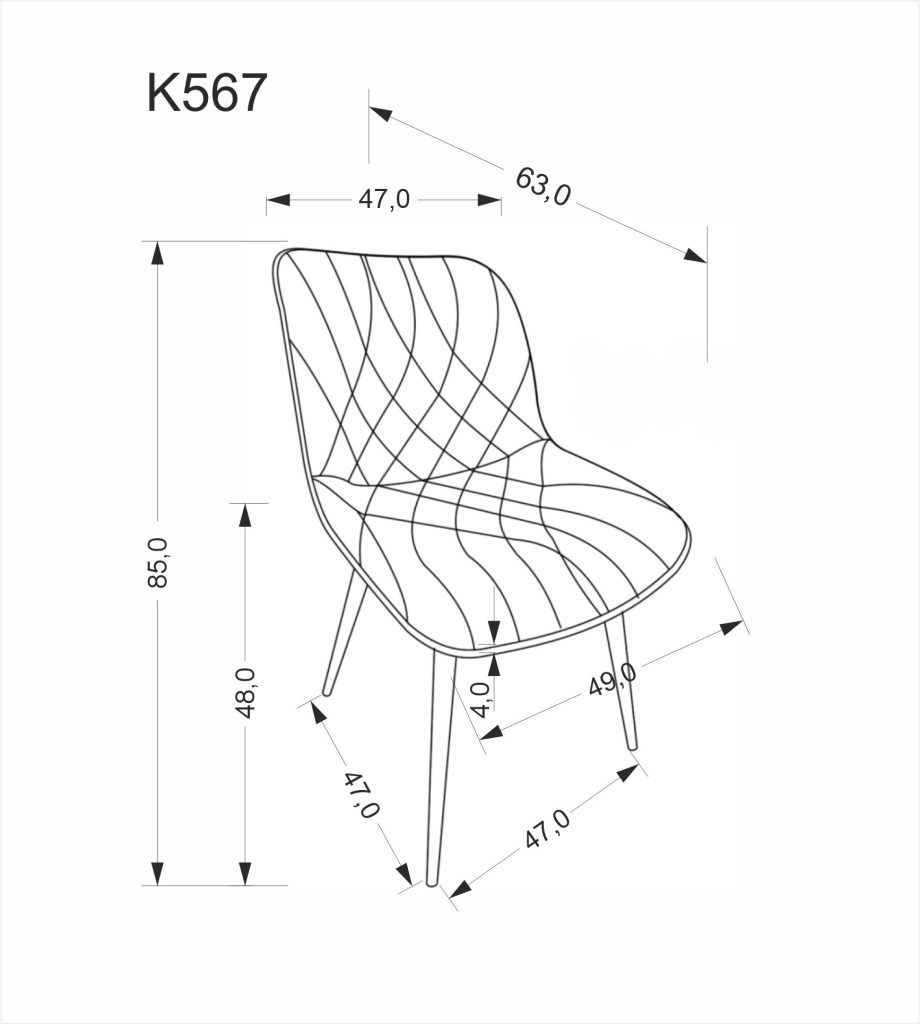 K567 krzesło, popielaty (1p=4szt)