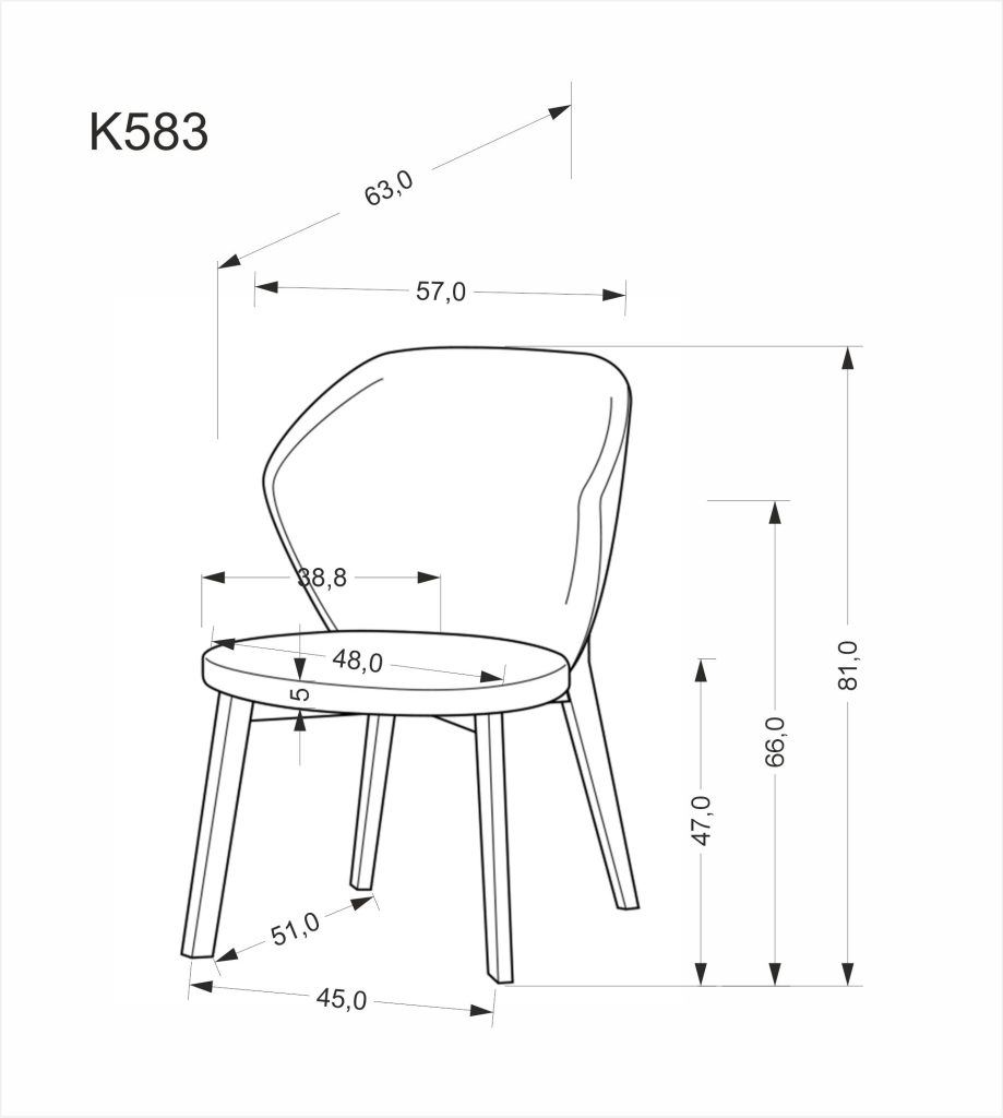 K583 krzesło, orzechowy / brązowy / beżowy (1p=2szt)