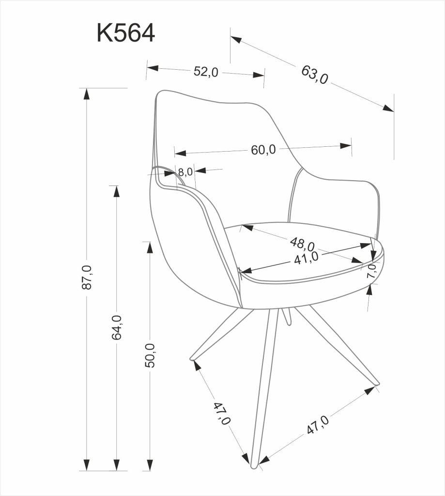 K564 krzesło popielaty (1p=1szt)