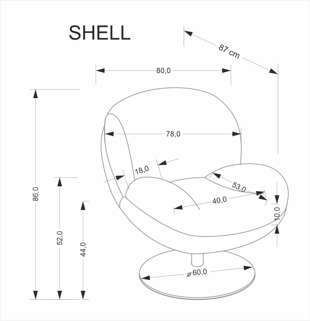 SHELL fotel wypoczynkowy, kremowy (1p=1szt)