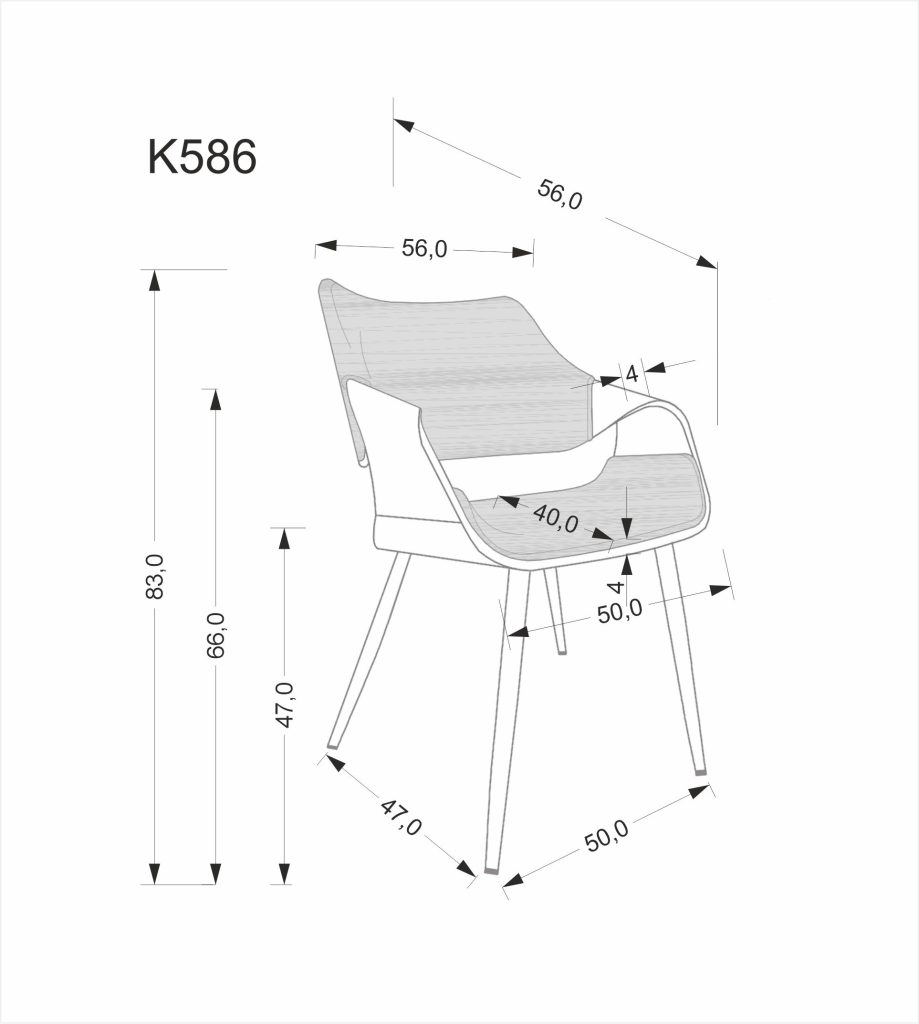K586 krzesło, orzechowy / czarny (1p=1szt)