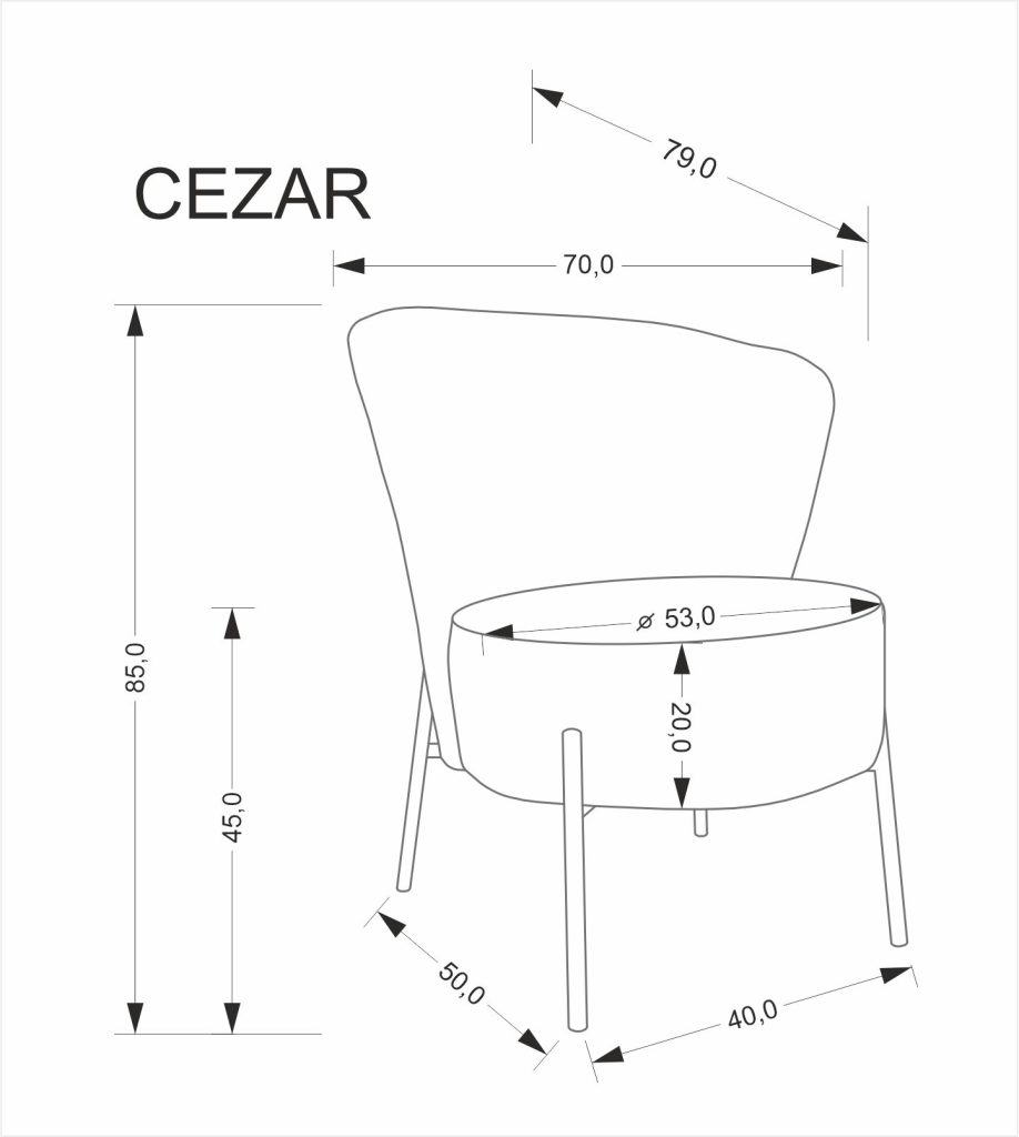 CEZAR fotel wypoczynkowy, popielaty (1p=1szt)