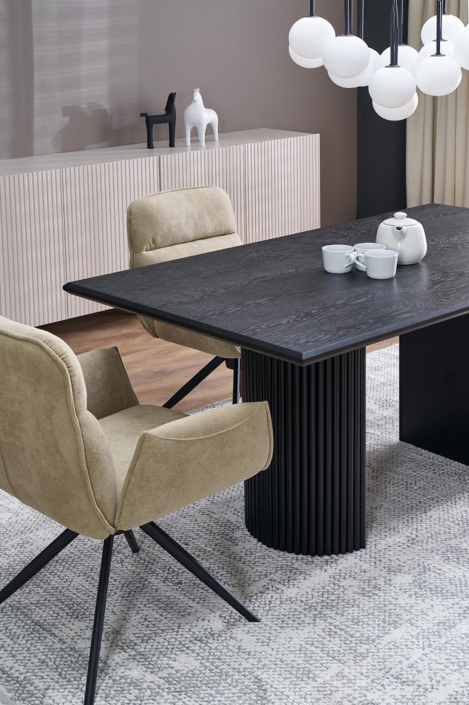 BOLERO stół rozkładany 160-250x90x78 cm dąb naturalny/czarny (3p=1szt)