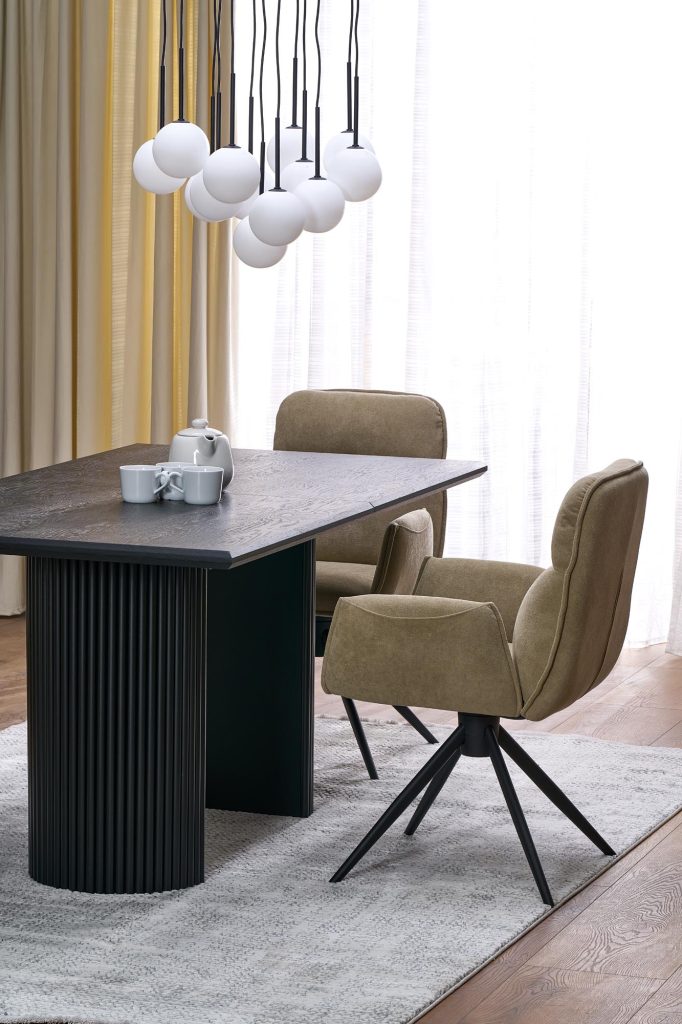 BOLERO stół rozkładany 160-250x90x78 cm dąb naturalny/czarny (3p=1szt)