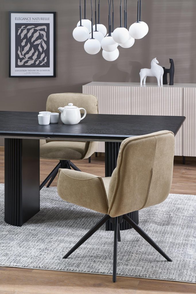 BOLERO stół rozkładany 160-250x90x78 cm dąb naturalny/czarny (3p=1szt)