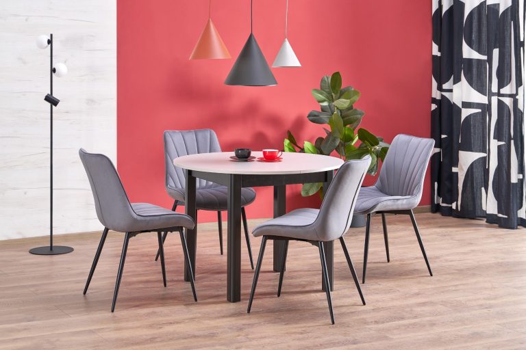 RINGO stół kolor blat kaszmir, nogi - czarny (102-142x102x76 cm) (2p=1szt)