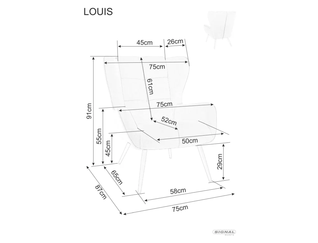 Fotel Louis Velvet