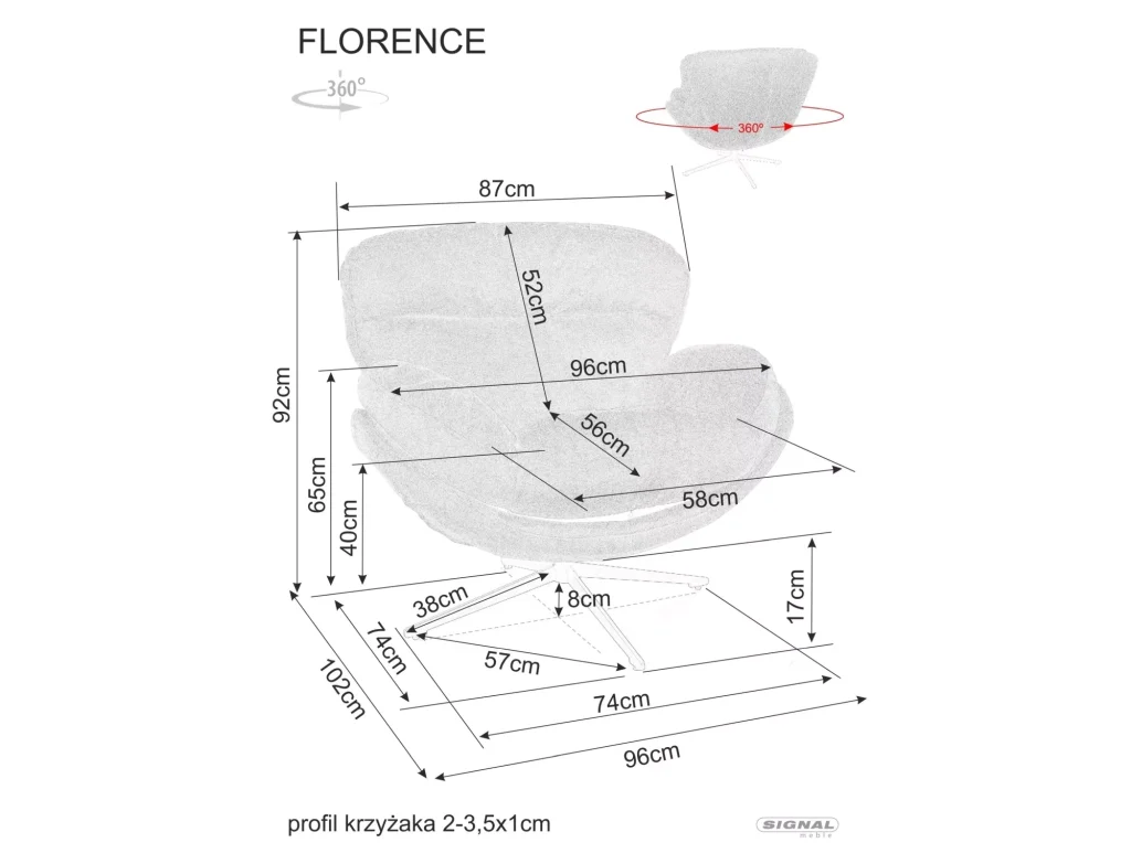 Fotel Florence Raven