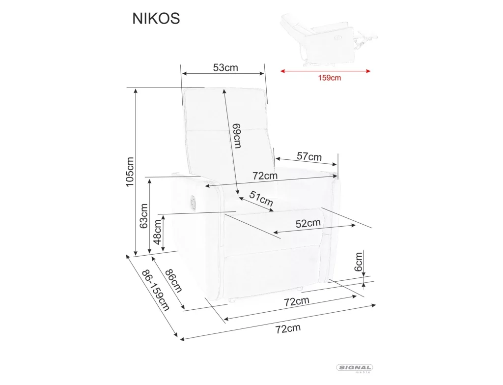 Fotel rozkładany Nikos Velvet