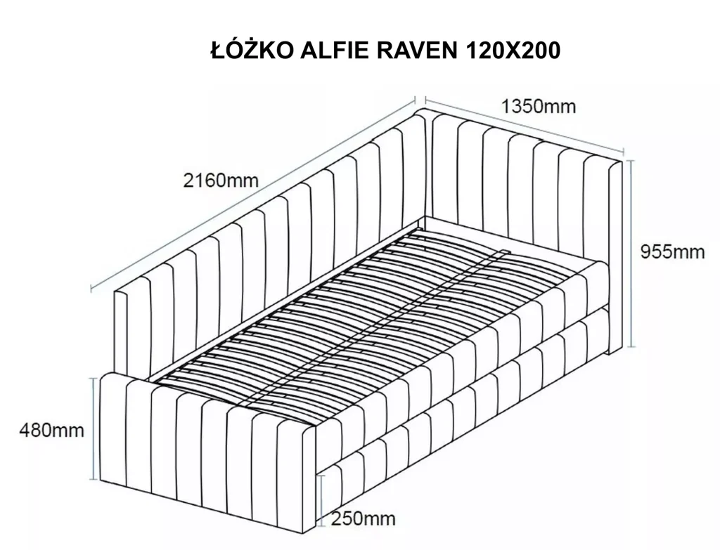 Łóżko Alfie Raven