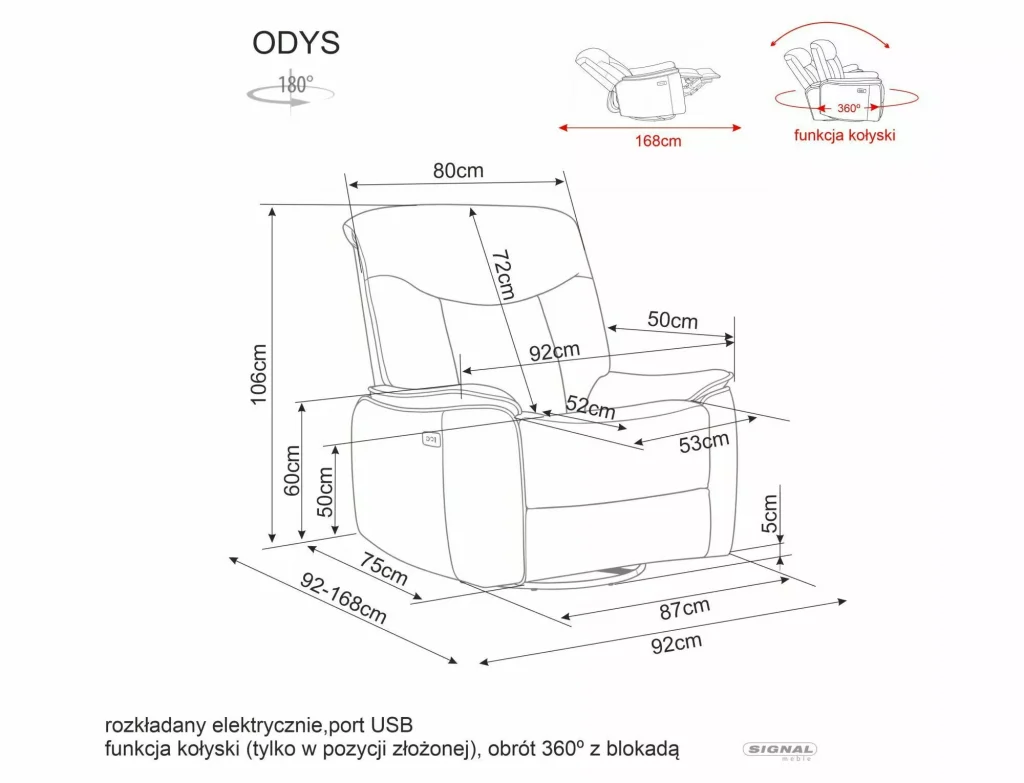 Fotel rozkładany Odys Raven