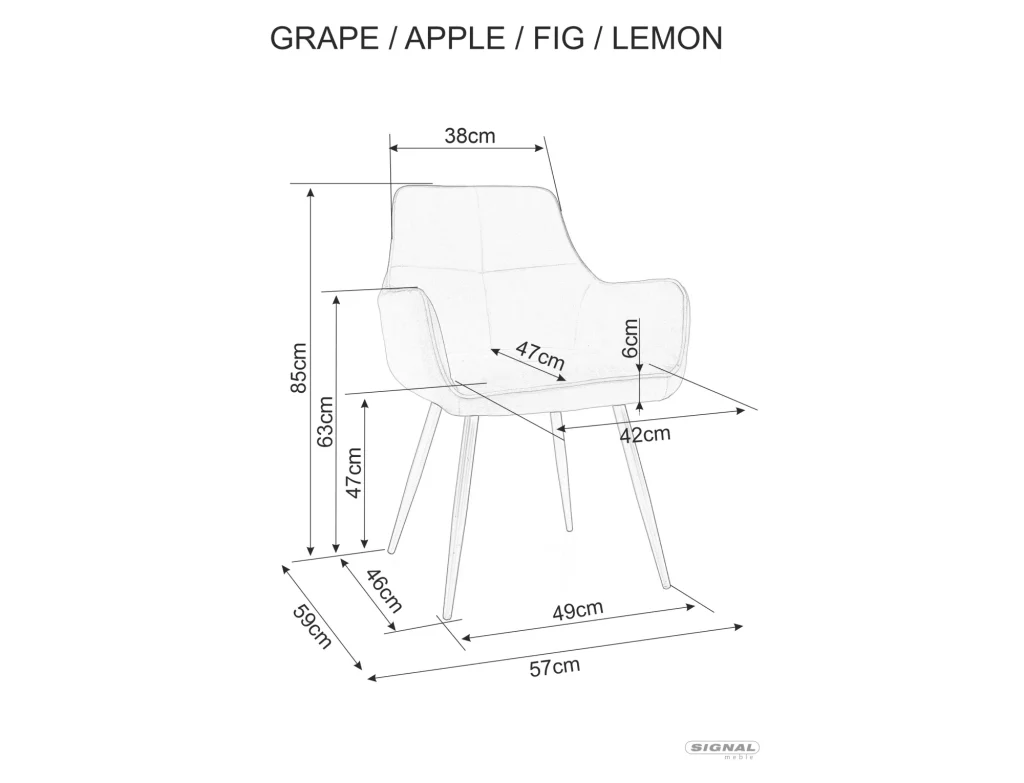 Krzesło Lemon Velvet