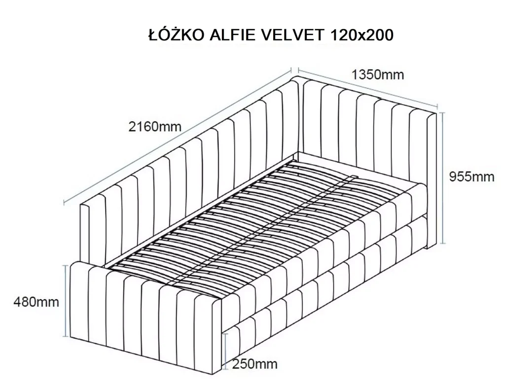 Łóżko Alfie Velvet